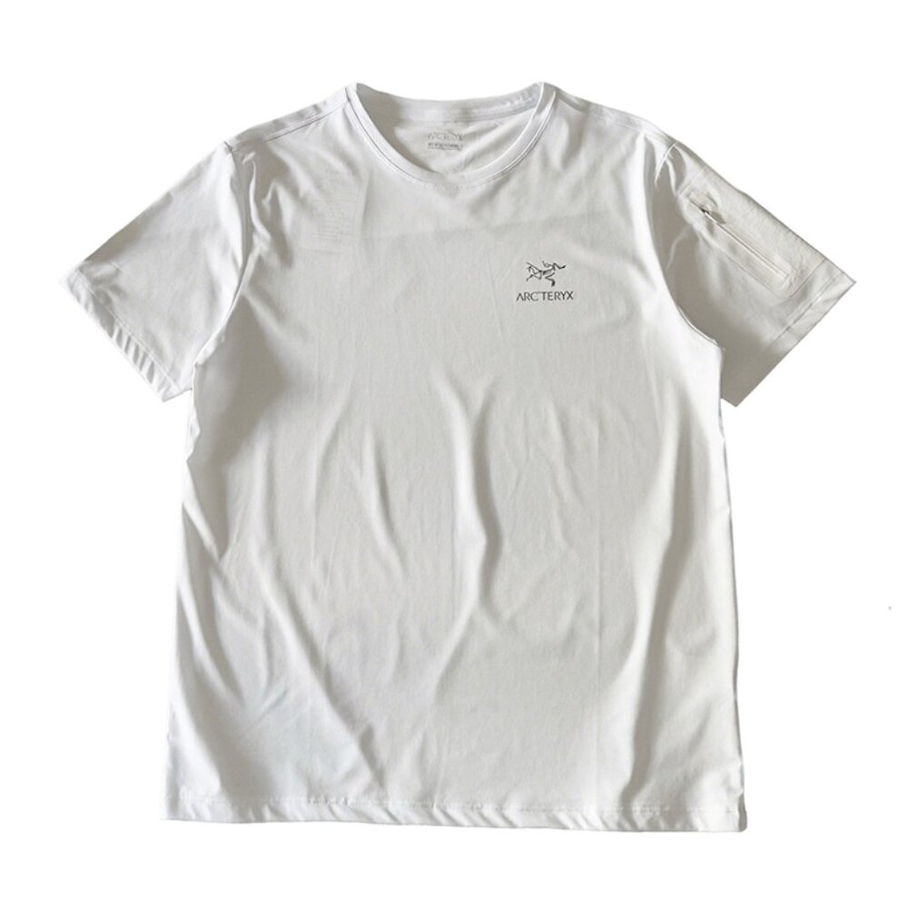 White Letter Print Crew Neck Short Sleeve T-Shirt Kolon Sport